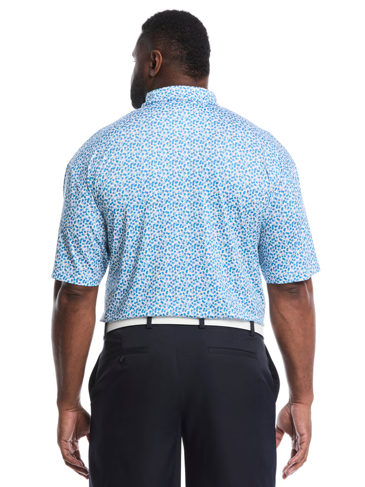 Big & Tall Polaroid Confetti Print Polo (Bright White) 