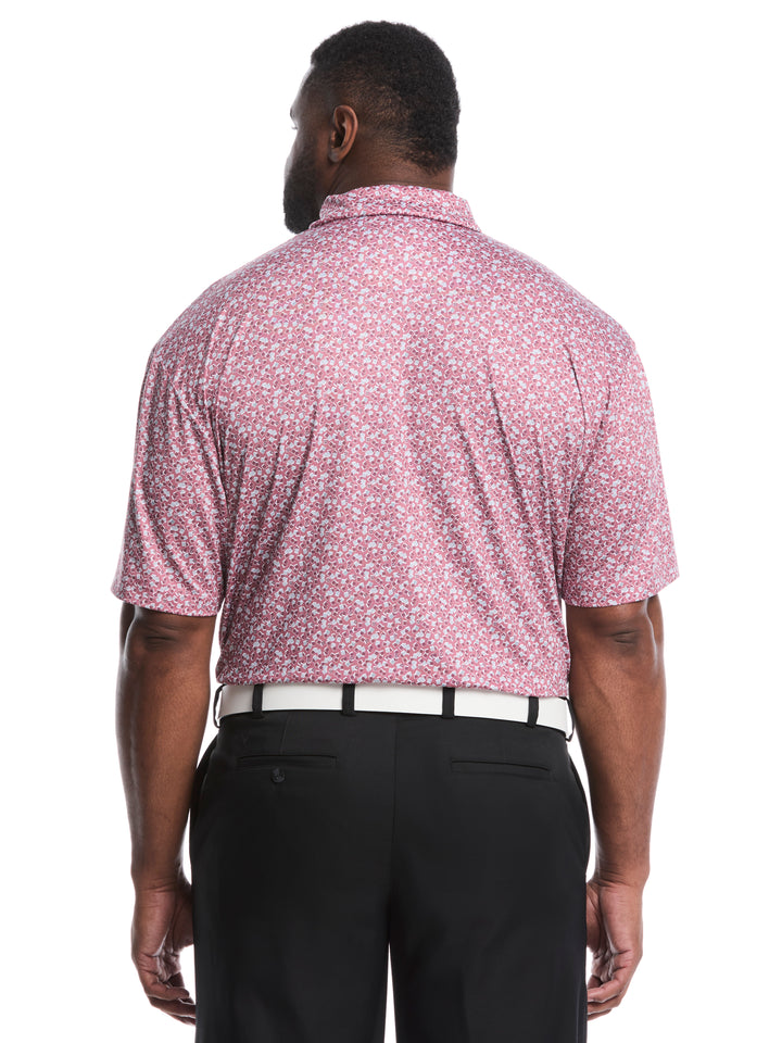 Big & Tall Polaroid Confetti Print Polo (Mesa Rose) 