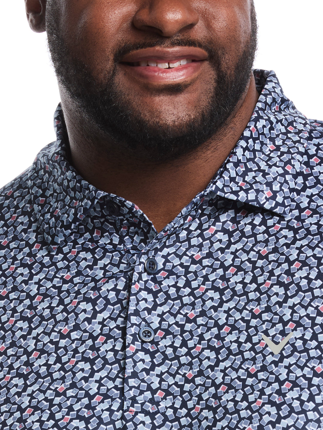 Big & Tall Polaroid Confetti Print Polo (Peacoat) 