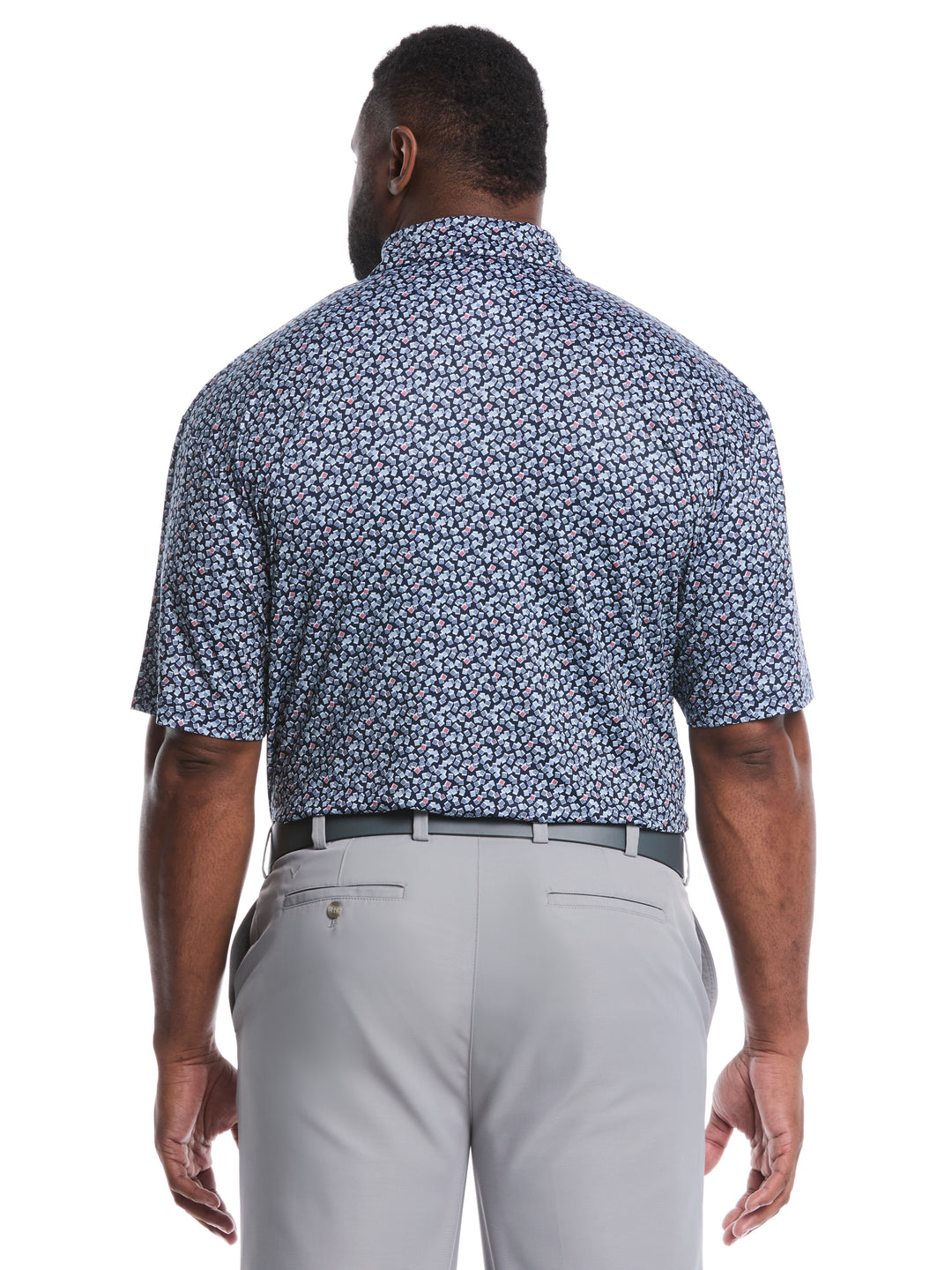 Big & Tall Polaroid Confetti Print Polo (Peacoat) 