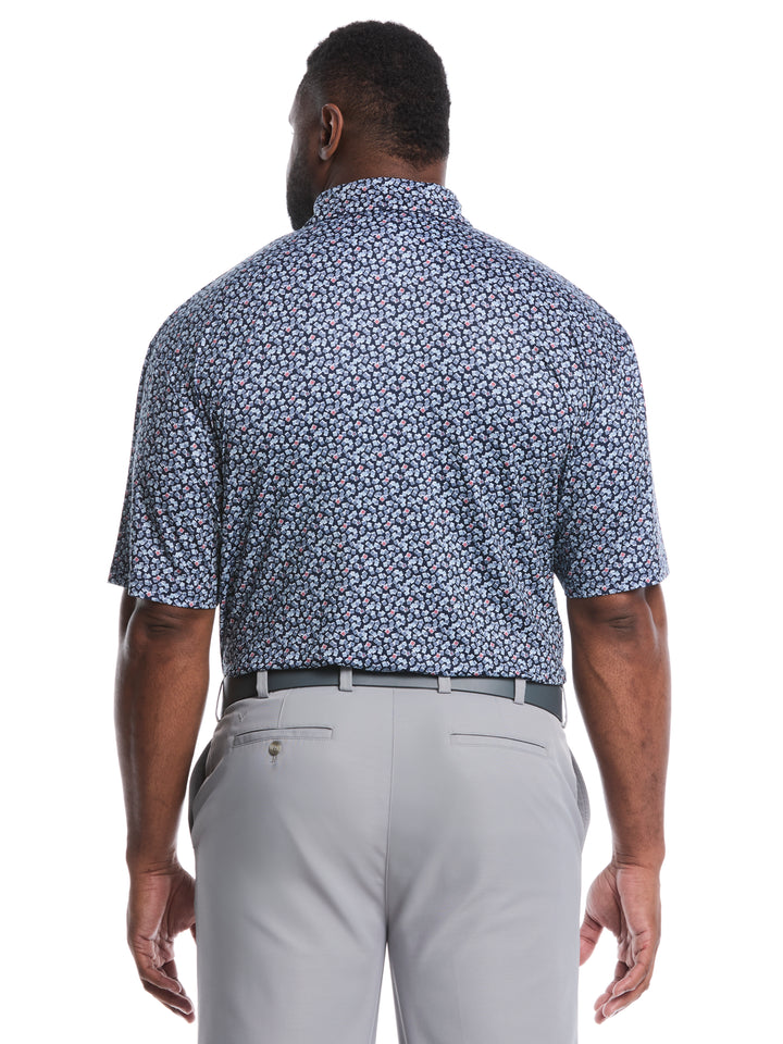 Big & Tall Polaroid Confetti Print Polo (Peacoat) 