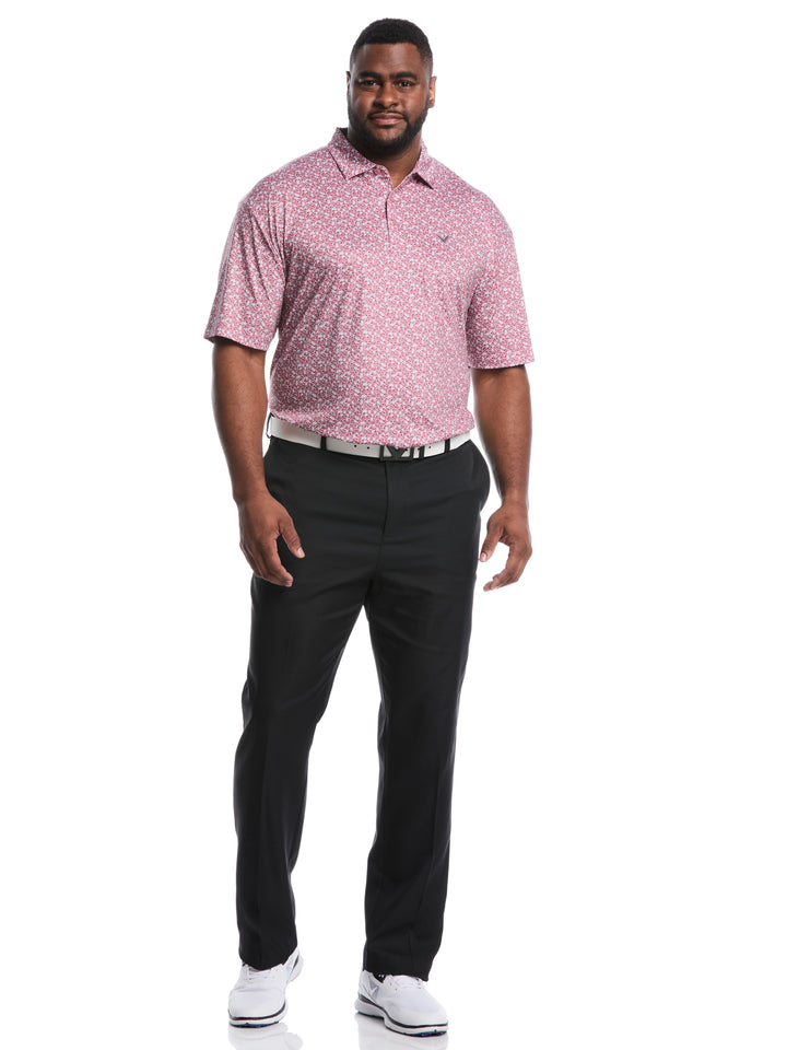 Big & Tall Polaroid Confetti Print Polo (Mesa Rose) 