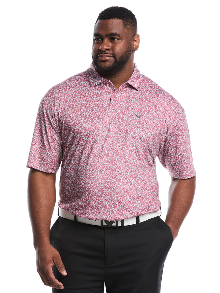 Big & Tall Polaroid Confetti Print Polo (Mesa Rose) 