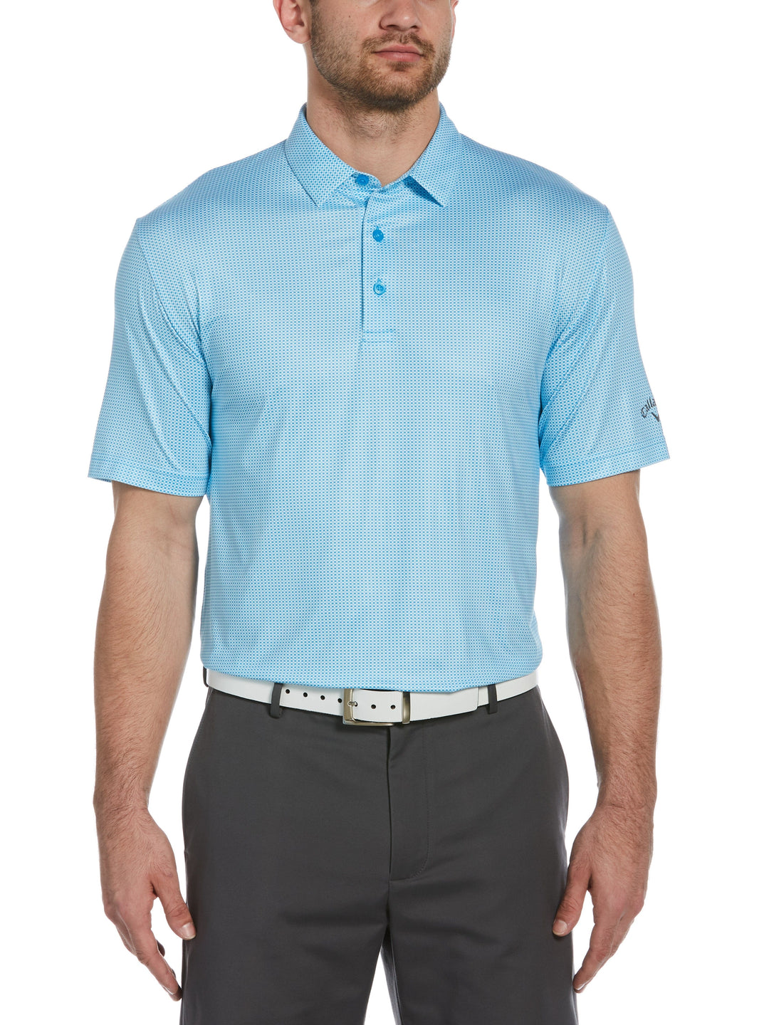 Big & Tall Printed Gingham Polo-Polos-Callaway