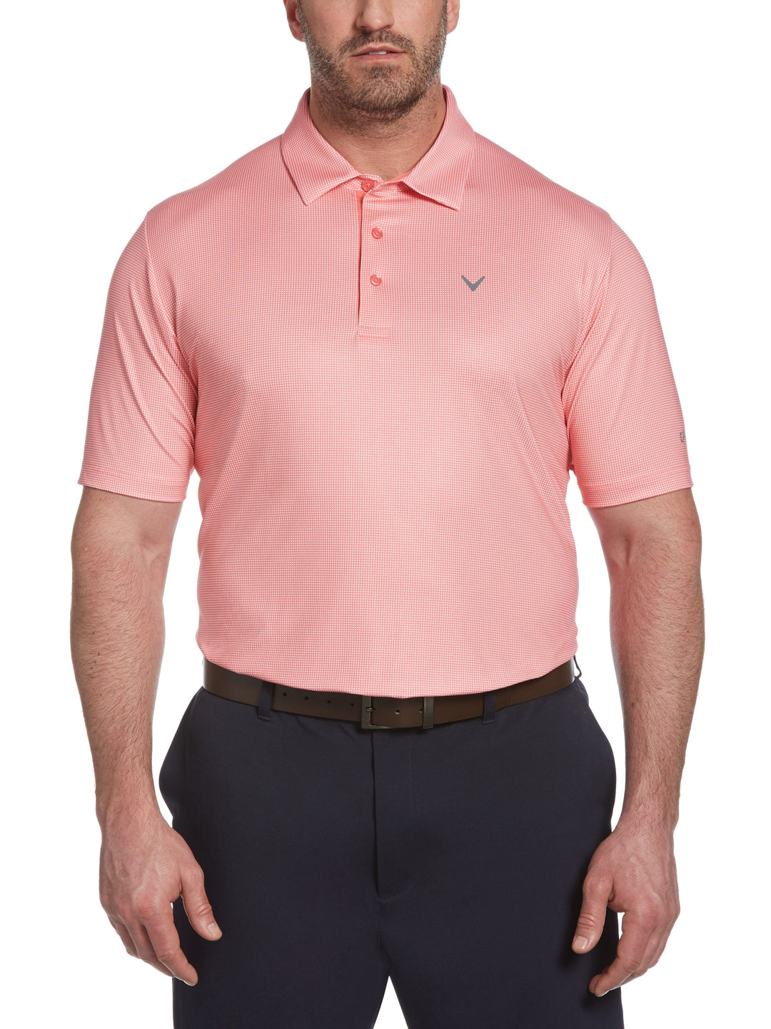 Big & Tall Printed Gingham Swing Tech Polo-Polos-Callaway