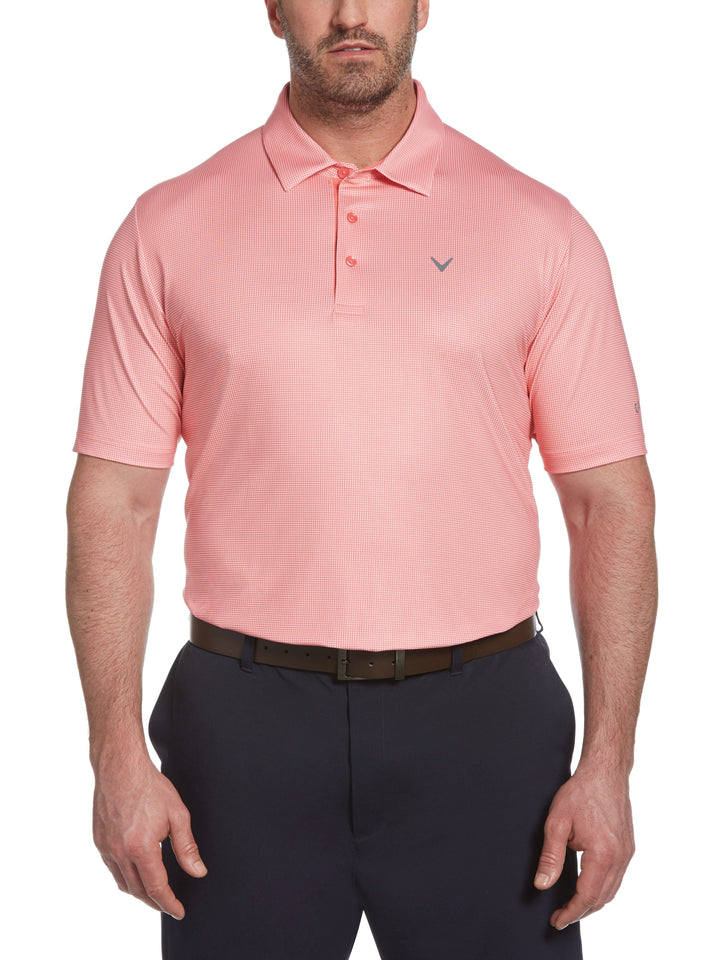 Big & Tall Printed Gingham Swing Tech Polo-Polos-Callaway