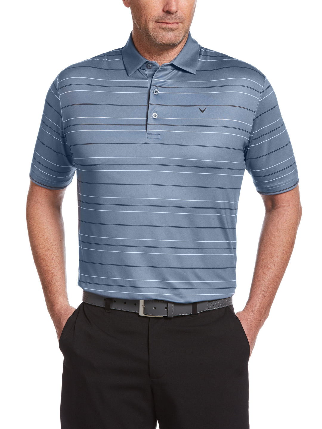 Big & Tall Printed Refined Stripe Polo-Polos-Callaway