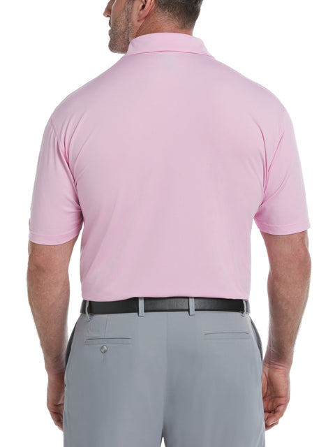 Short Sleeve All Over Tee Time Print Polo (Pink Sunset) 