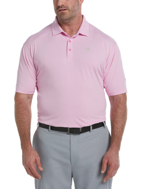Short Sleeve All Over Tee Time Print Polo (Pink Sunset) 