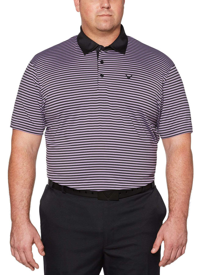 Big & Tall Refined 3-Color Stripe Polo Polos