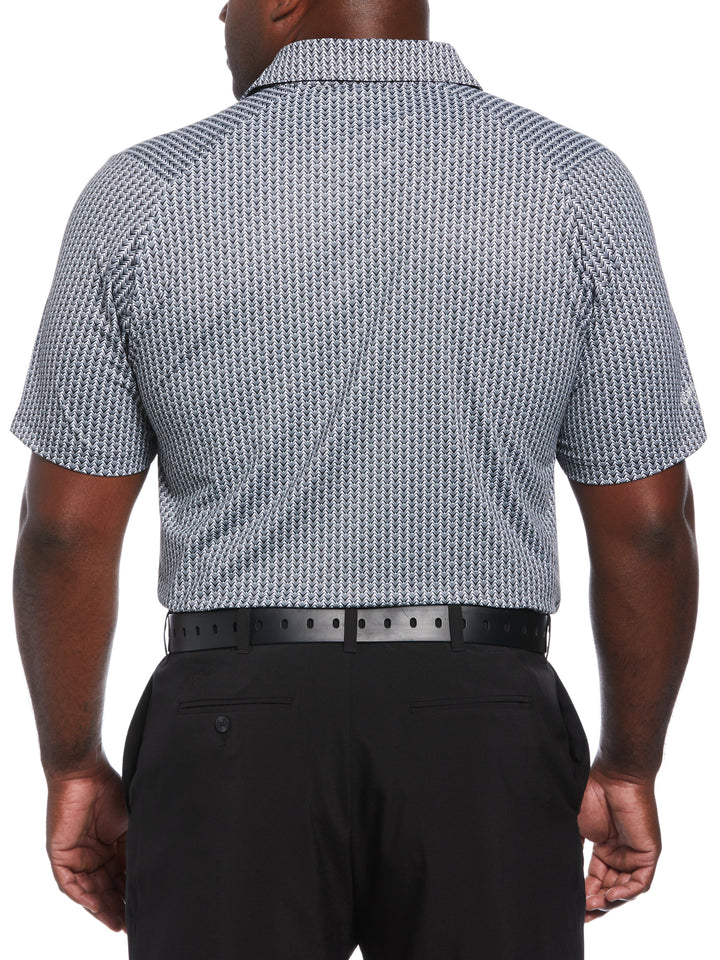 Big & Tall Short Sleeve All Over Trademark Print Polo-Polos-Callaway