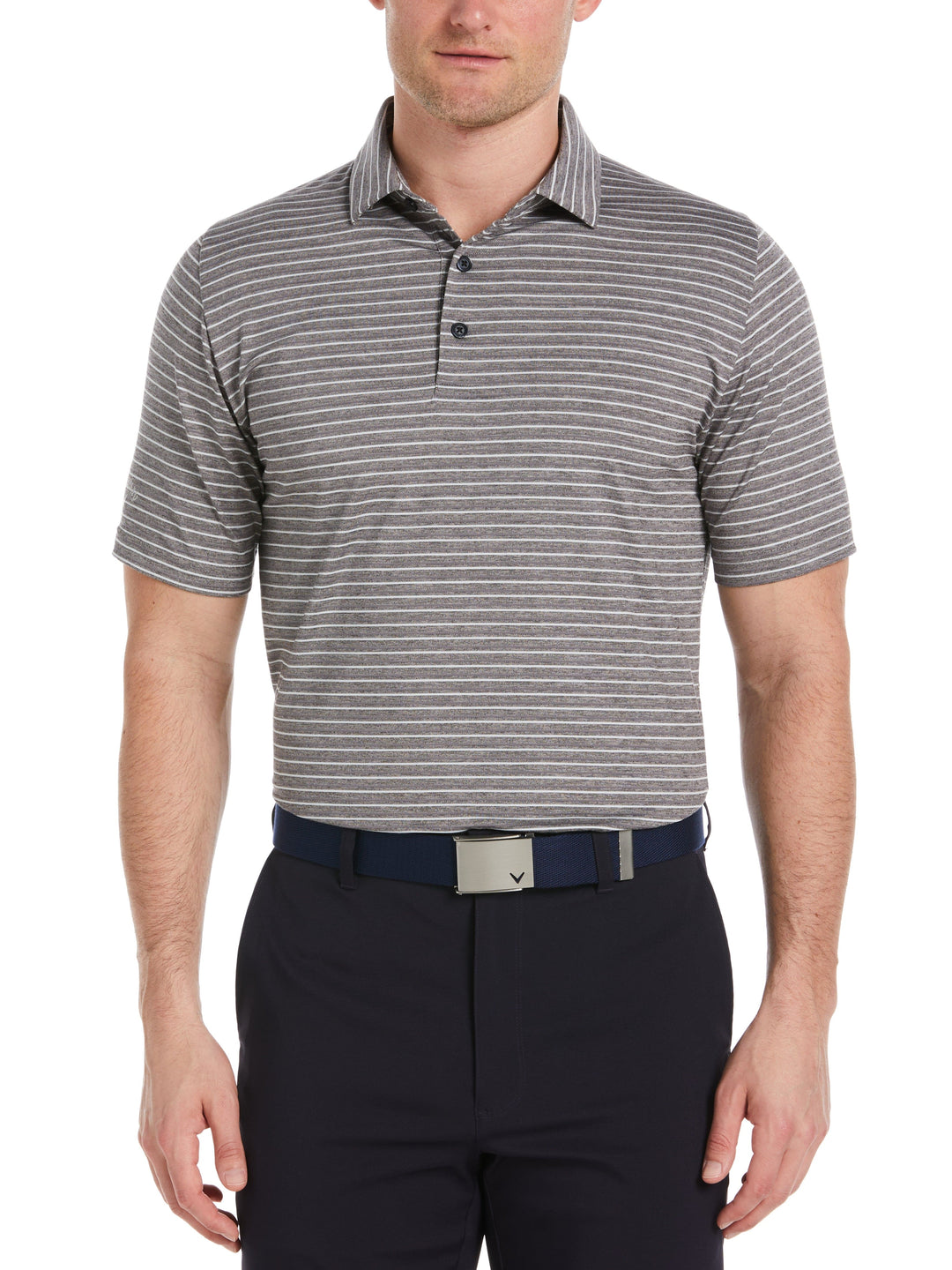 Big & Tall Soft Touch Stripe Golf Polo-Polos-Black Heather-2XLT-Callaway