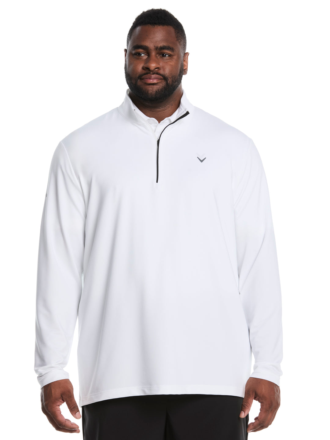 Big & Tall Solid Sun 1/4 Zip Pullover (Bright White) 