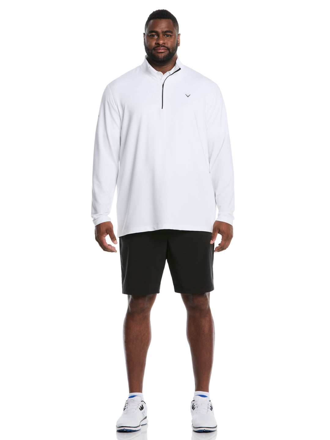 Big & Tall Solid Sun 1/4 Zip Pullover (Bright White) 