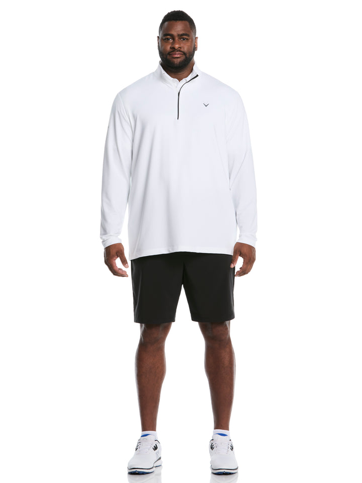 Big & Tall Solid Sun 1/4 Zip Pullover (Bright White) 
