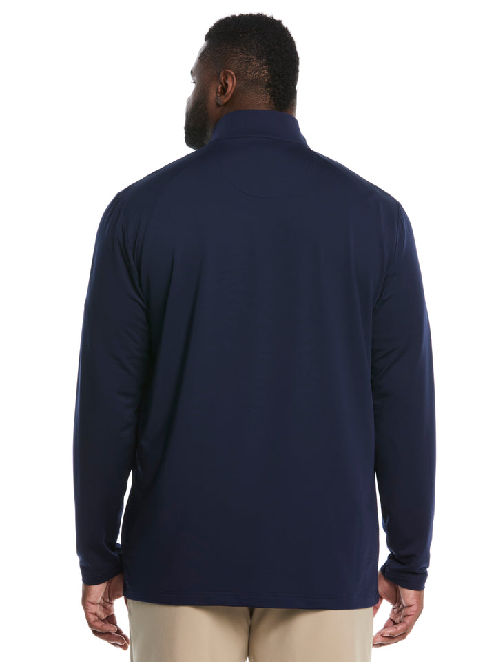 Big & Tall Solid Sun 1/4 Zip Pullover (Peacoat) 
