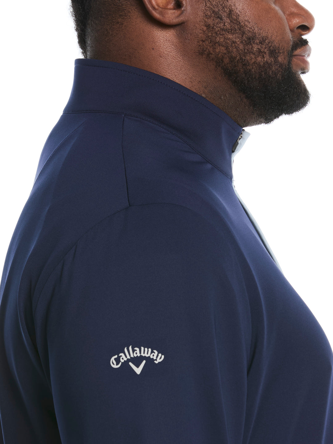 Big & Tall Solid Sun 1/4 Zip Pullover (Peacoat) 