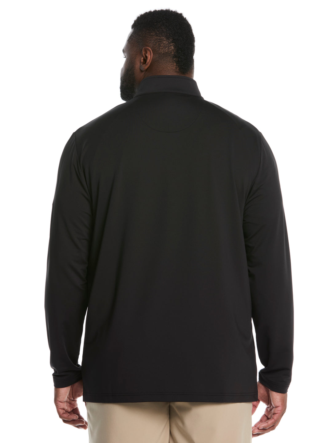 Big & Tall Solid Sun 1/4 Zip Pullover (Caviar) 