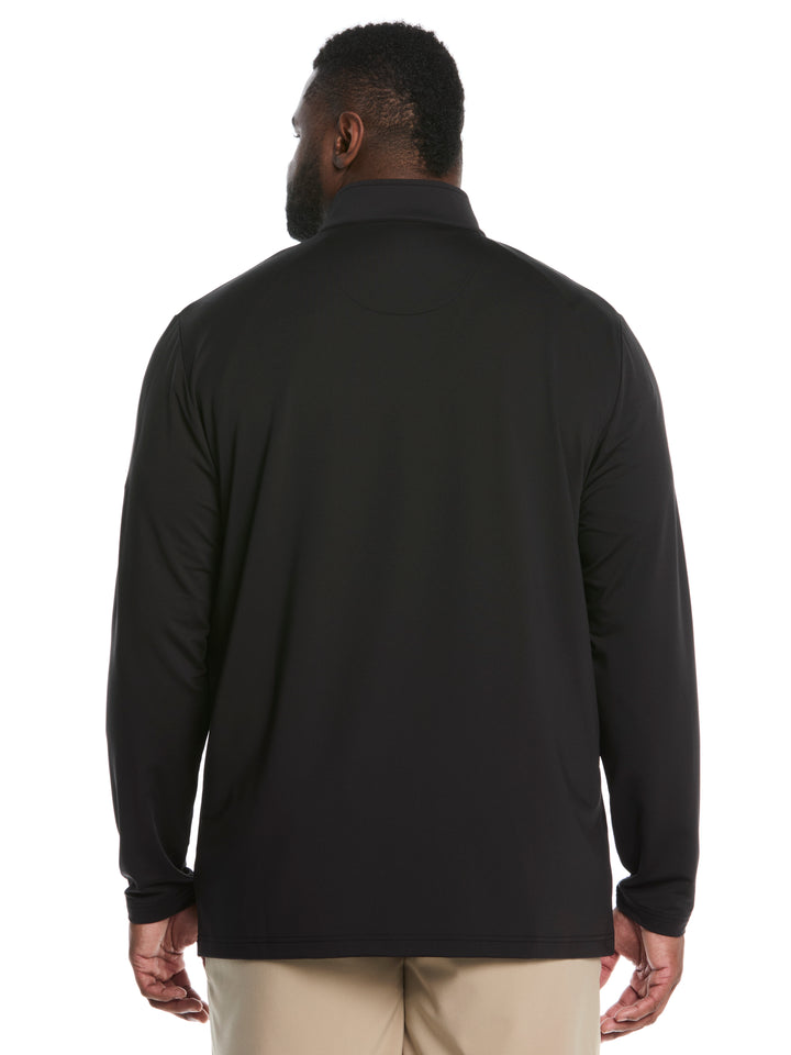 Big & Tall Solid Sun 1/4 Zip Pullover (Caviar) 