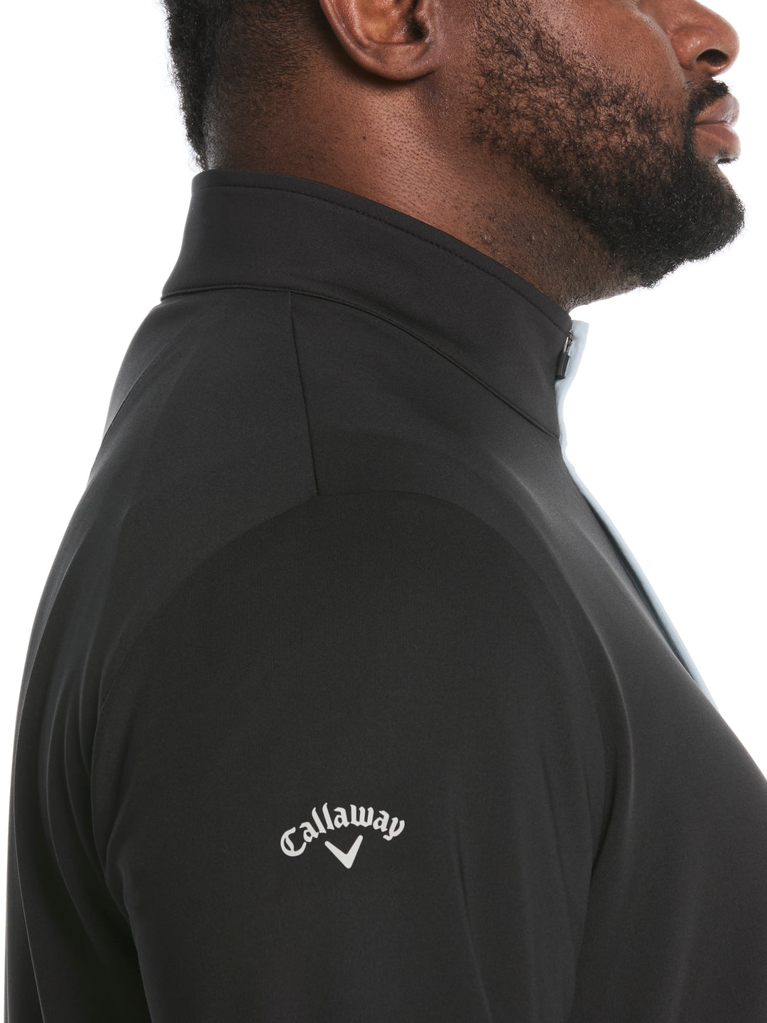 Big & Tall Solid Sun 1/4 Zip Pullover (Caviar) 