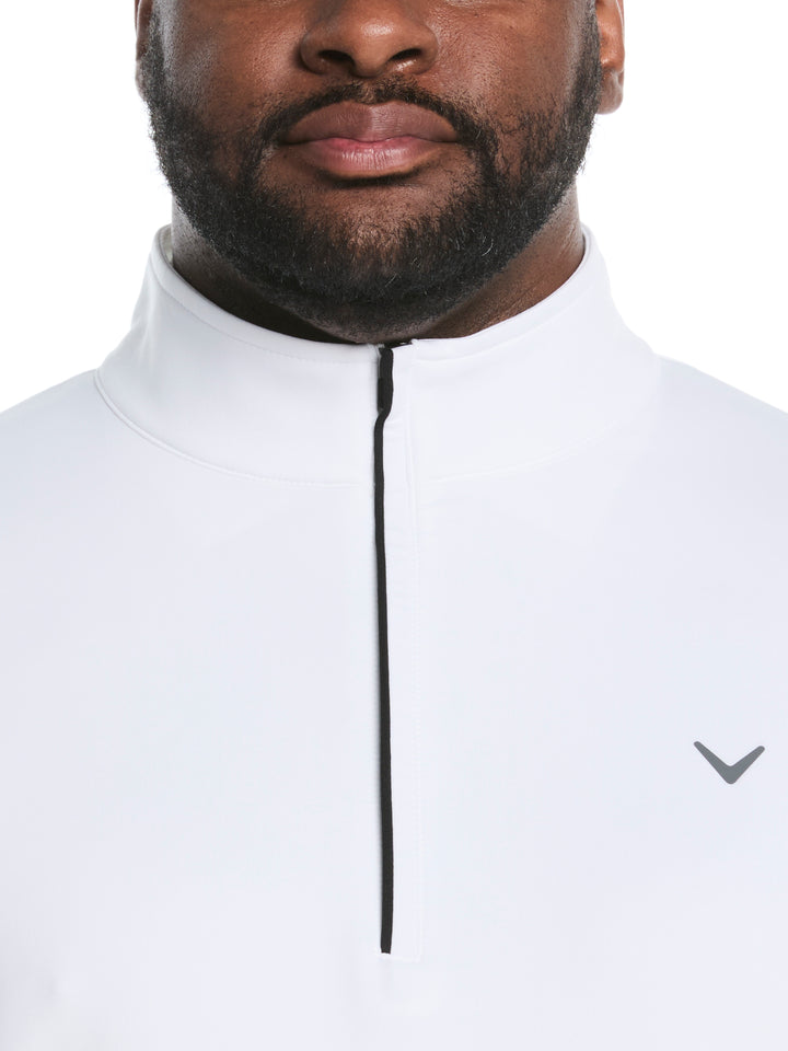 Big & Tall Solid Sun 1/4 Zip Pullover (Bright White) 