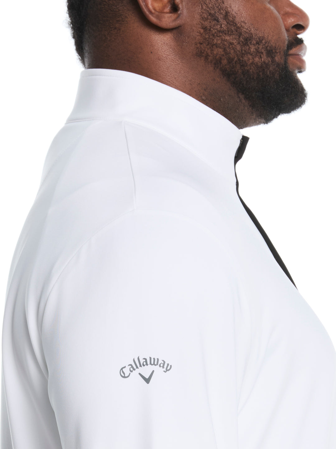 Big & Tall Solid Sun 1/4 Zip Pullover (Bright White) 