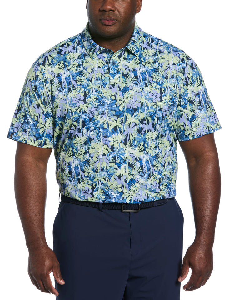 Big & Tall Sunrise Confetti Print Polo-Polos-Navy-1X-Callaway