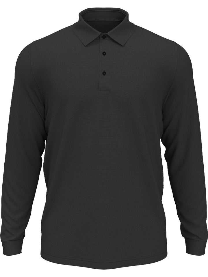 Big & Tall Swing Tech™ Essential Long Sleeve Polo-Polos-Black Heather-1X-Callaway