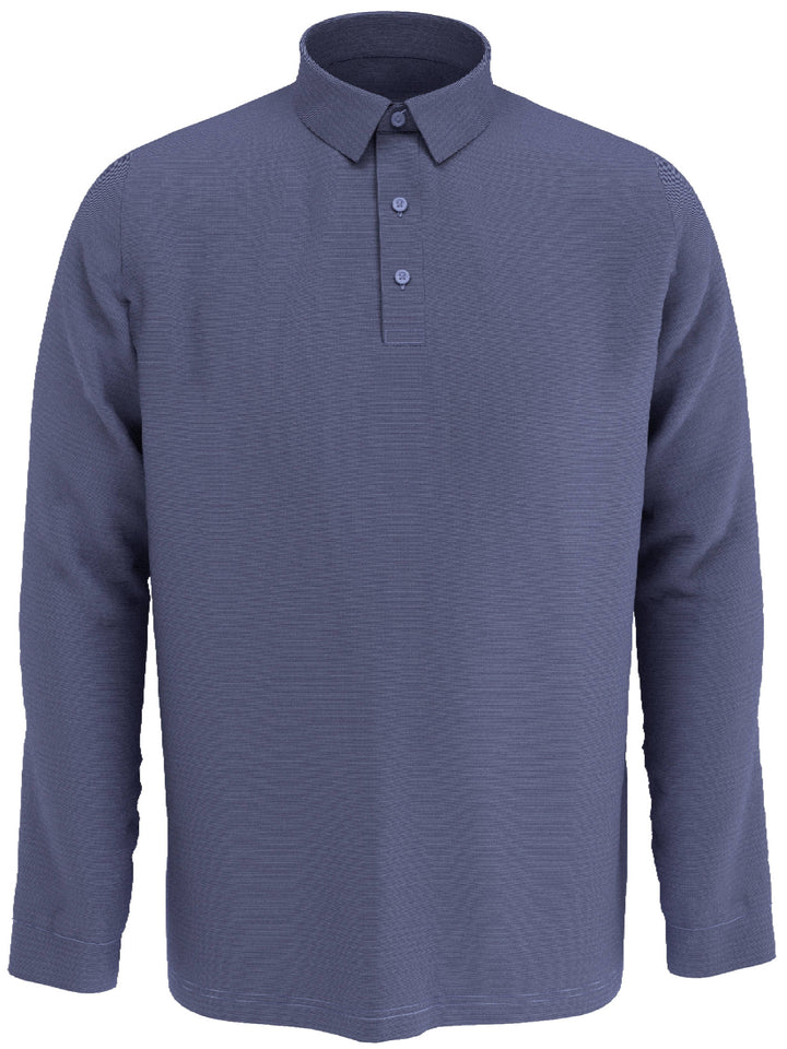 Big & Tall Swing Tech™ Essential Long Sleeve Polo-Polos-Navy Chambry Htr-1X-Callaway