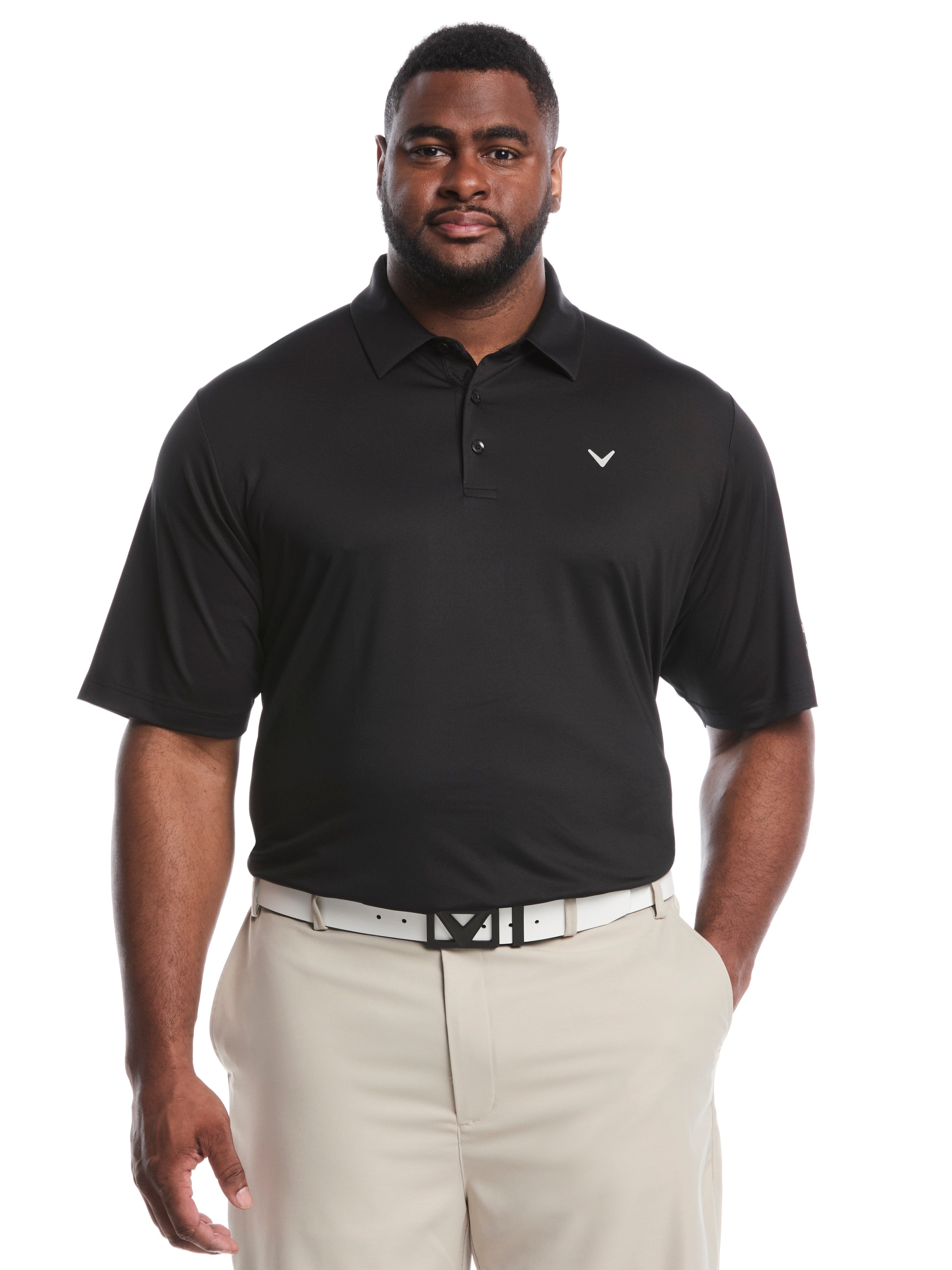 【限定】Callaway CLUBHAUS Polo Black L Big & Tall Swing Tech™ Solid Golf Polo – Callaway Apparel