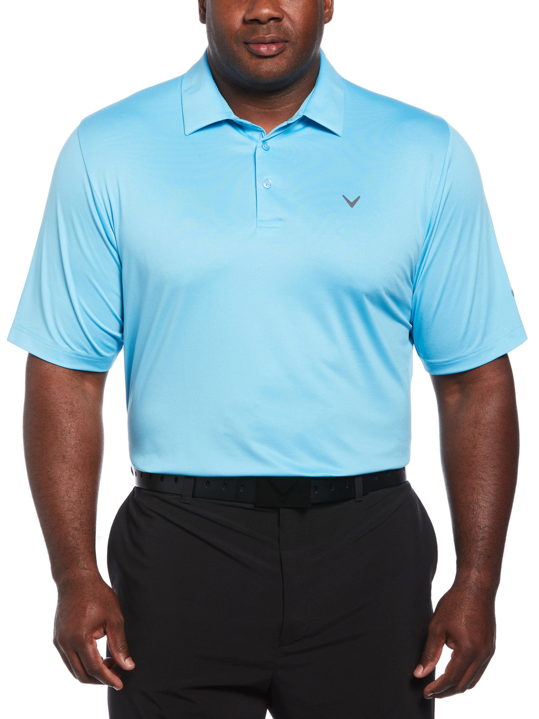 Big & Tall Solid Swing Tech Golf Polo Shirt (Blue Grotto) 