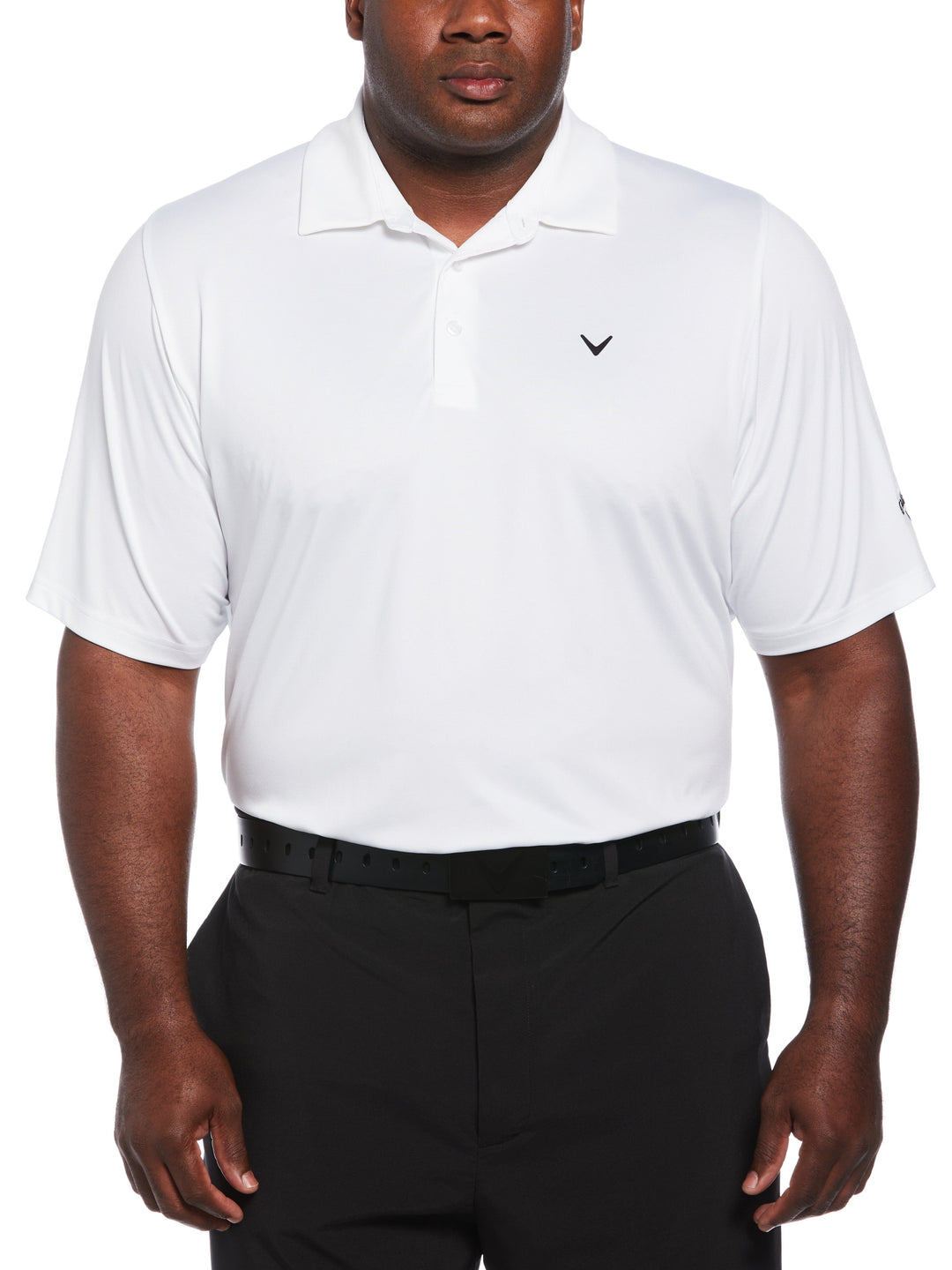 Big & Tall Solid Swing Tech Golf Polo Shirt (Bright White) 