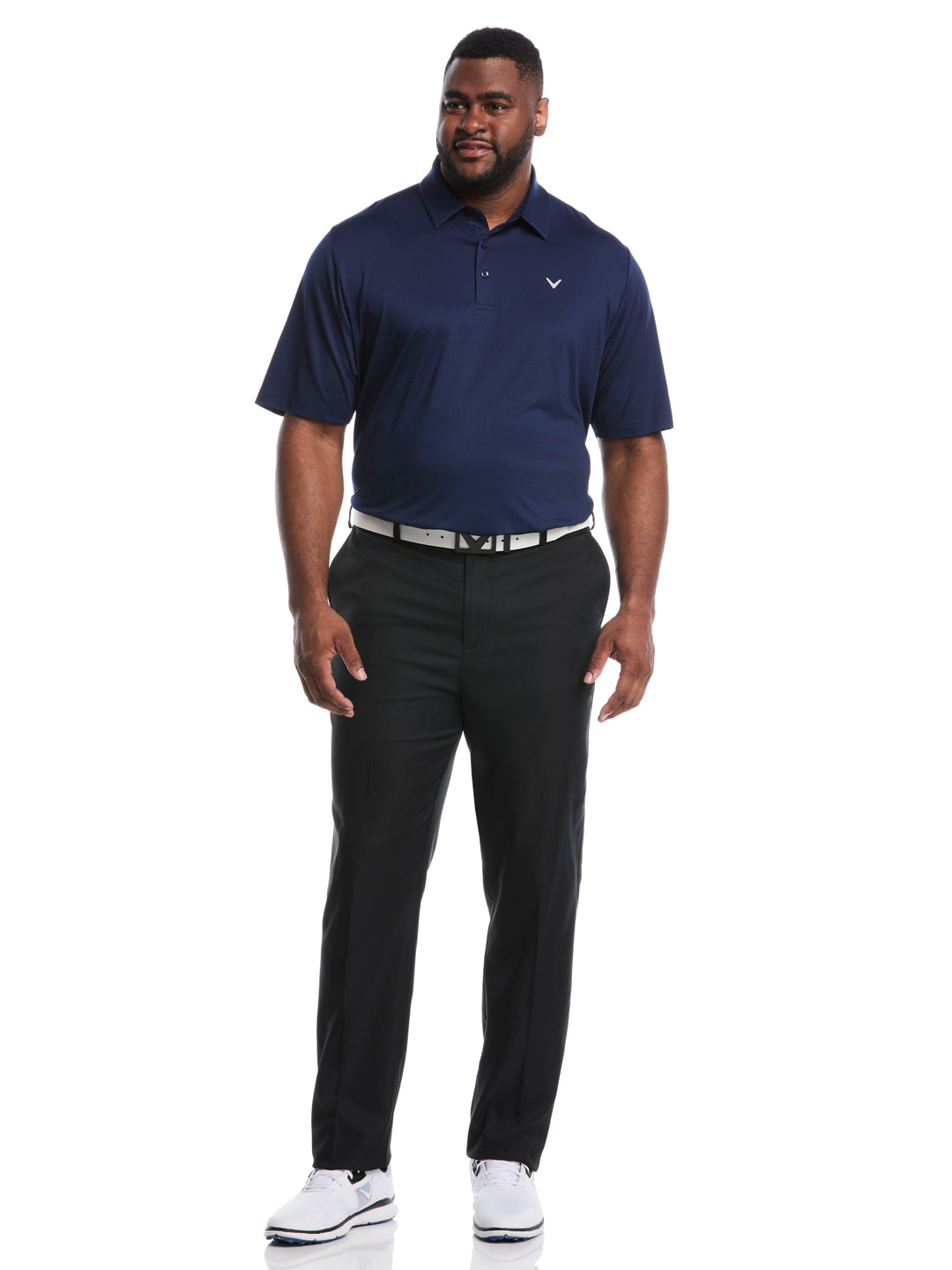 Big & Tall Solid Swing Tech Golf Polo Shirt (Peacoat) 