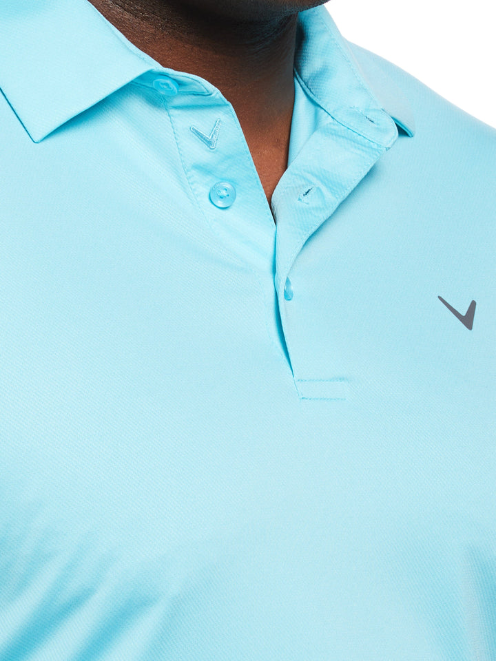 Big & Tall Solid Swing Tech Golf Polo Shirt (Santorini Blue) 