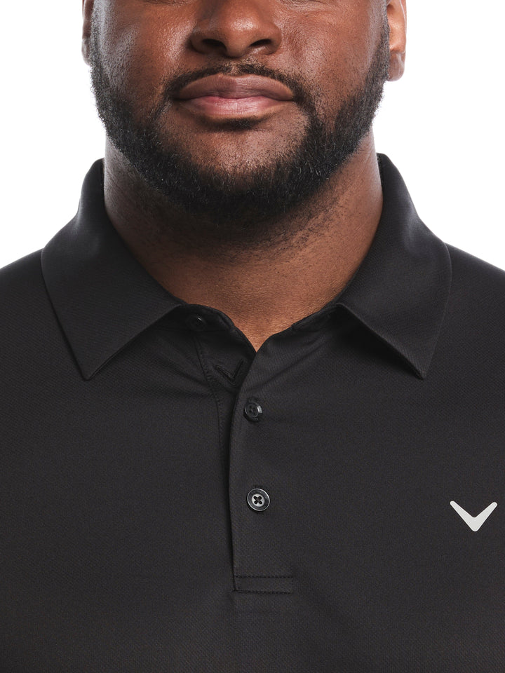 Big & Tall Solid Swing Tech Golf Polo Shirt (Caviar) 