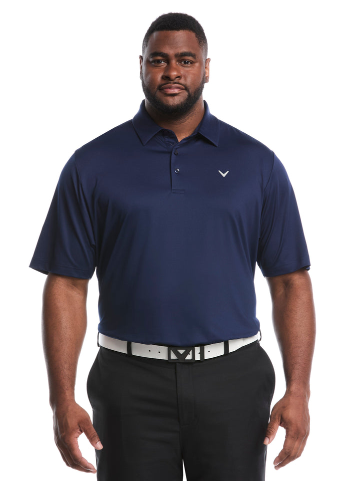 Big & Tall Solid Swing Tech Golf Polo Shirt (Peacoat) 
