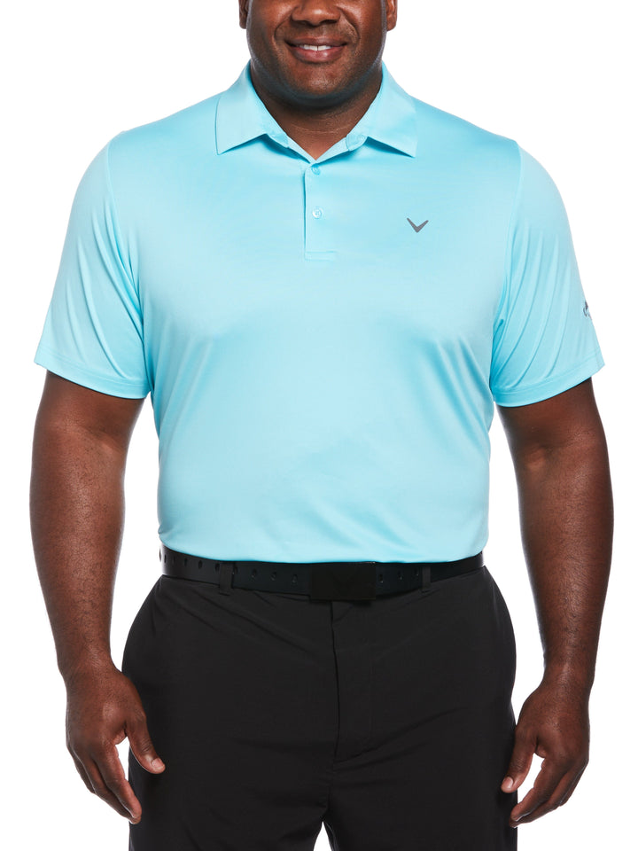 Big & Tall Solid Swing Tech Golf Polo Shirt (Santorini Blue) 
