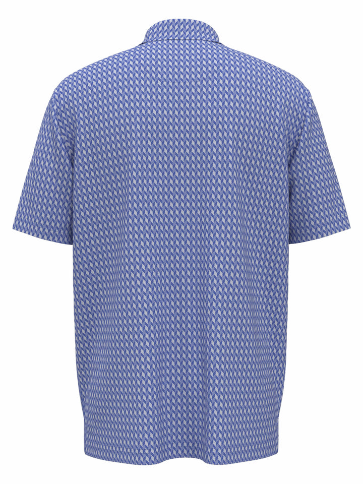 Big & Tall Textured Chevron Geo Polo (Regatta) 