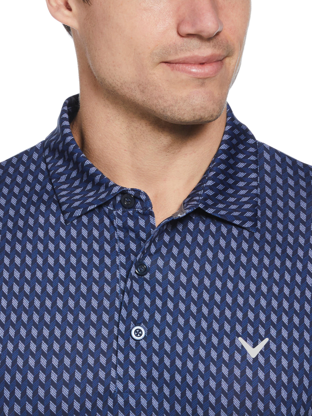 Big & Tall Textured Chevron Geo Polo-Polos-Callaway