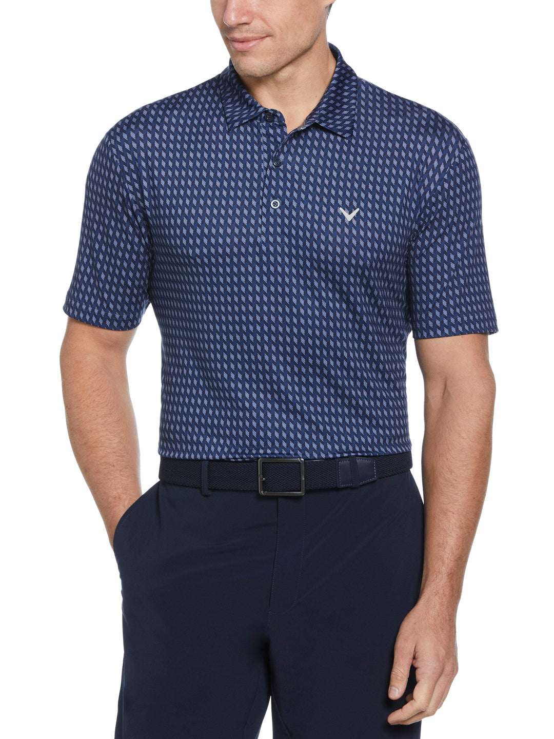 Big & Tall Textured Chevron Geo Polo-Polos-Callaway
