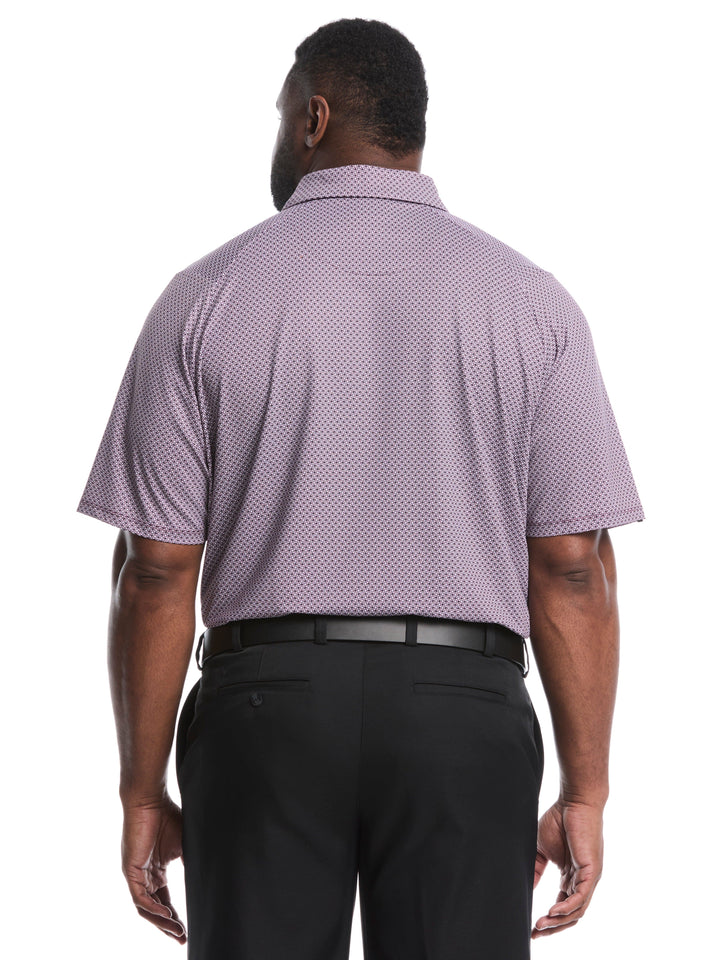 Big & Tall Textured Chevron Print Golf Polo (Grape Wine) 
