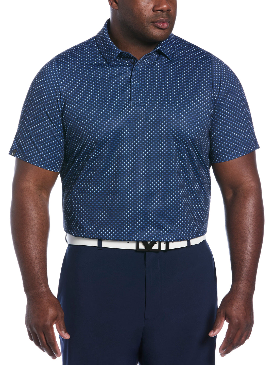Big & Tall Trademark Chevron Print Polo-Polos-Navy-1X-Callaway
