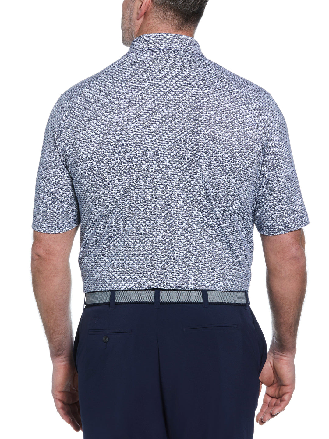 Big & Tall Trademark Print Golf Polo (Peacoat) 
