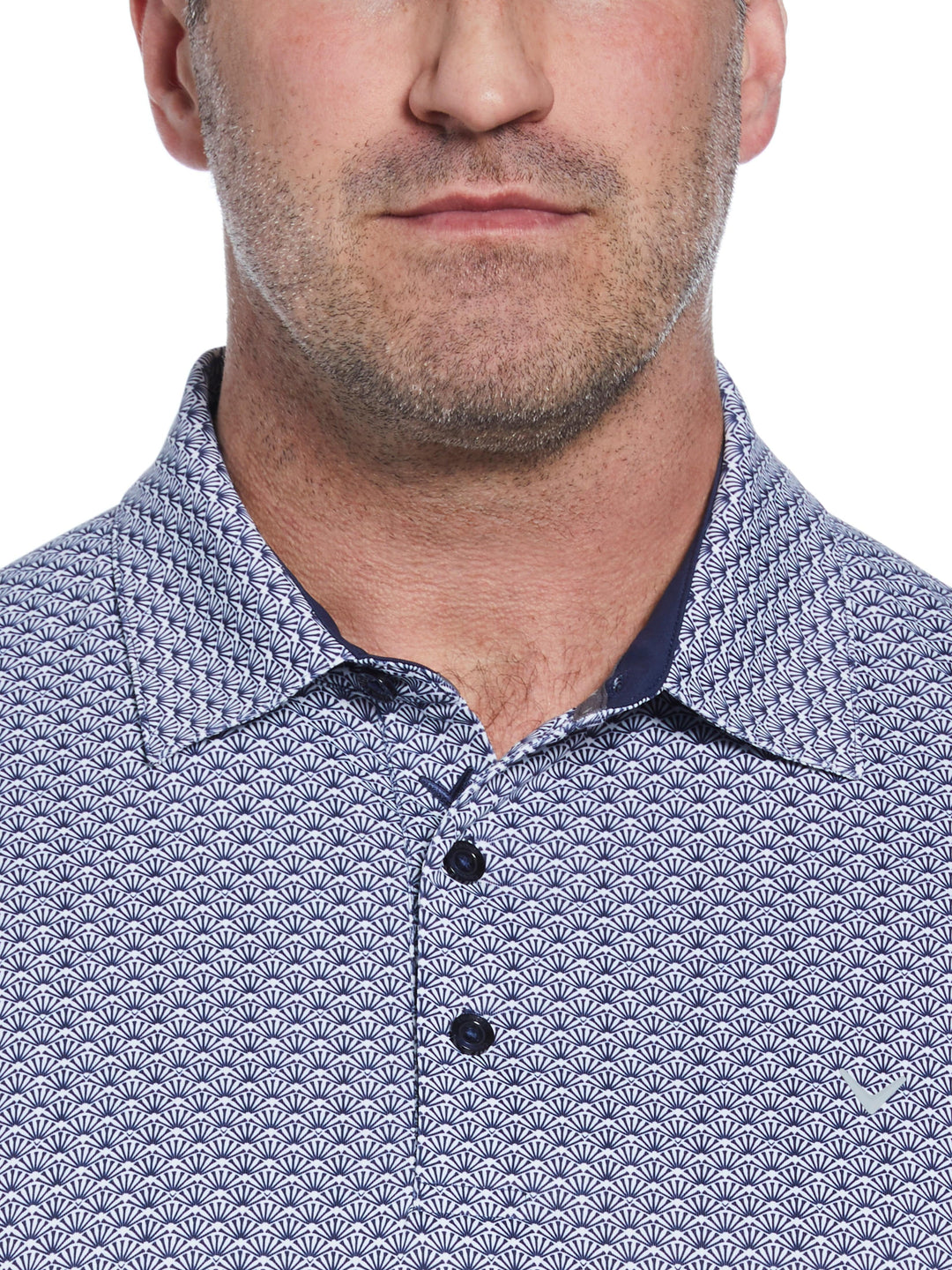 Big & Tall Trademark Print Golf Polo (Peacoat) 