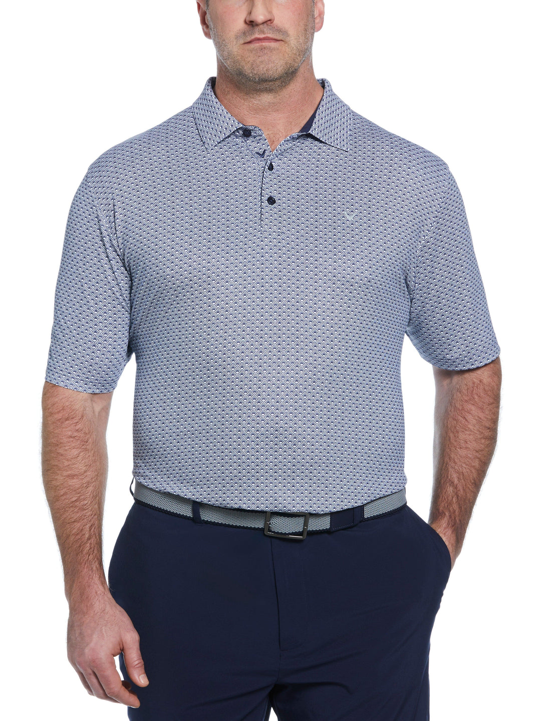 Big & Tall Trademark Print Golf Polo (Peacoat) 