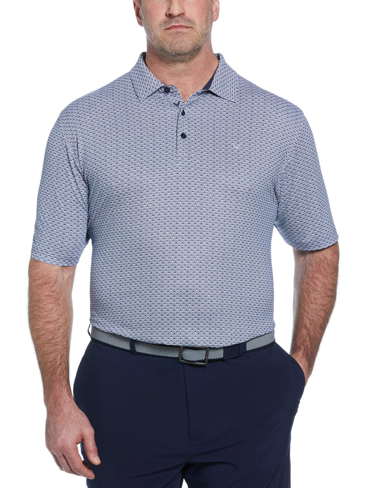 Big & Tall Trademark Print Golf Polo (Peacoat) 