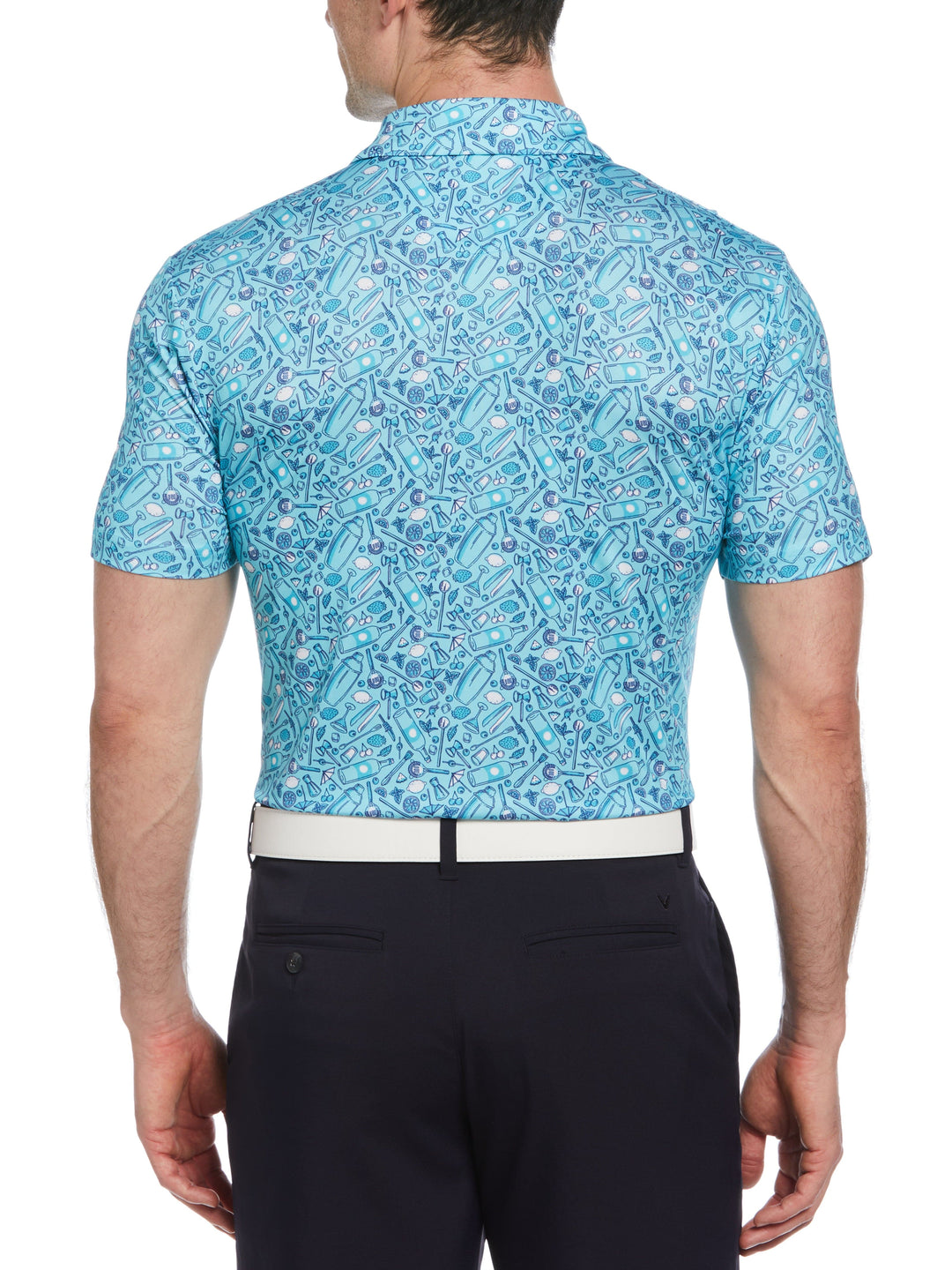 Big & Tall Tropical Cocktail Print Short Sleeve Golf Polo-Polos-Callaway