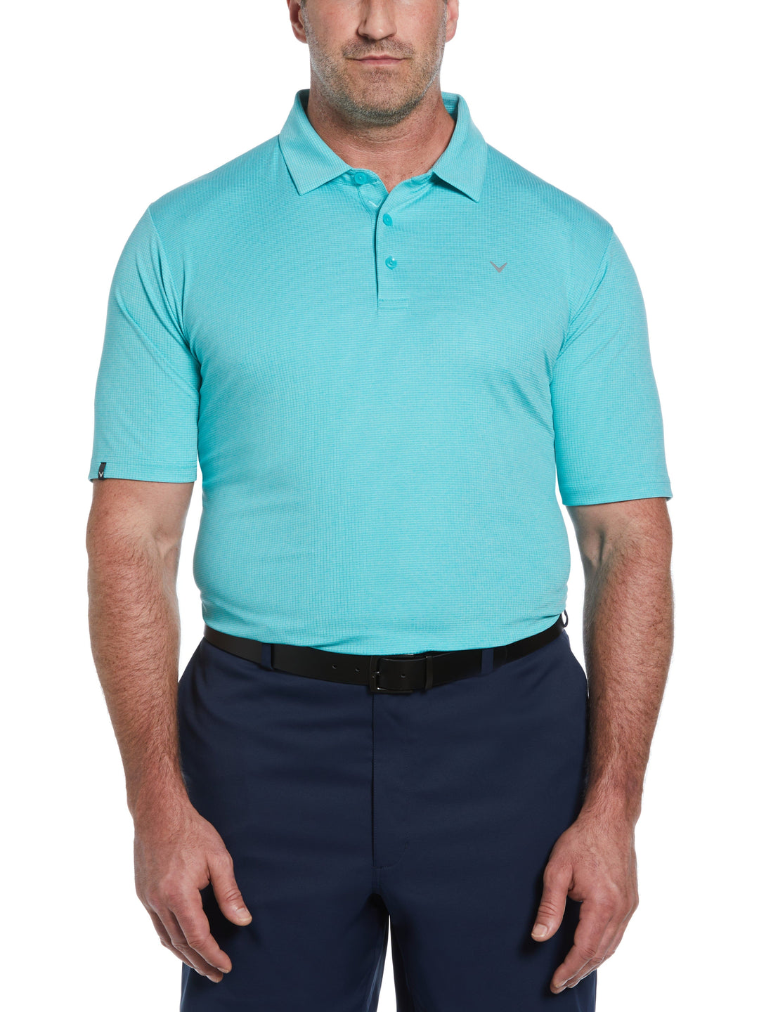 Big & Tall Ventilated Classic Jaquard Polo-Polos-Callaway