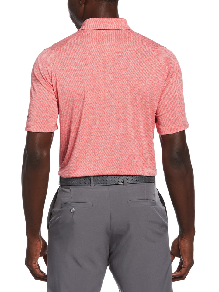 Short Sleeve All Over Tee Time Print Polo (Teaberry Htr) 