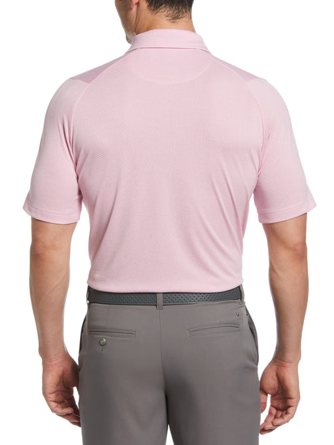 Short Sleeve All Over Tee Time Print Polo (Pink Sunset Htr) 
